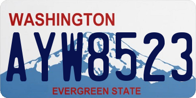 WA license plate AYW8523