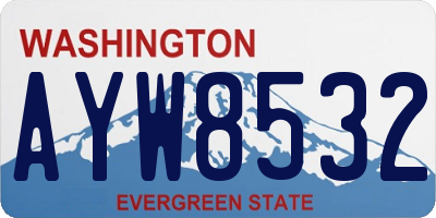 WA license plate AYW8532