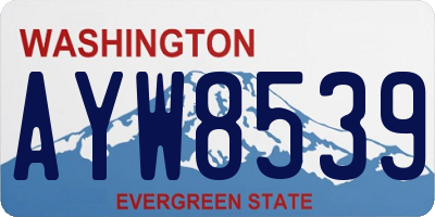 WA license plate AYW8539