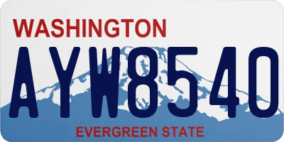 WA license plate AYW8540