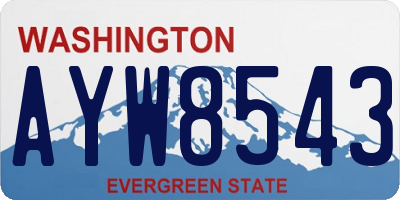 WA license plate AYW8543