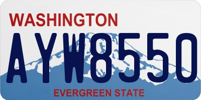 WA license plate AYW8550