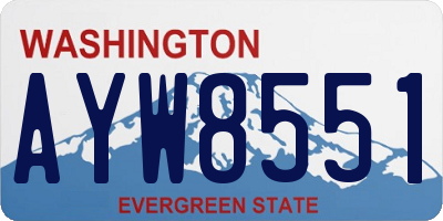 WA license plate AYW8551