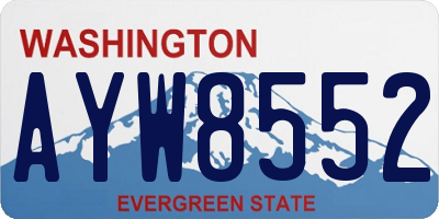 WA license plate AYW8552