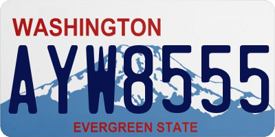 WA license plate AYW8555