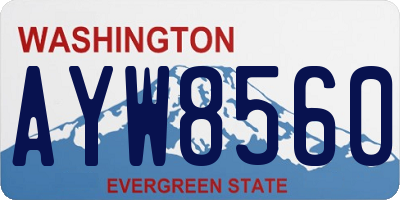 WA license plate AYW8560