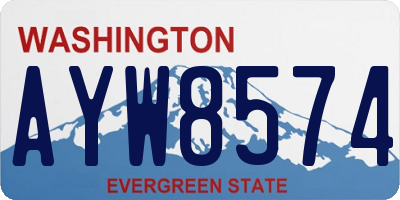 WA license plate AYW8574