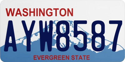 WA license plate AYW8587