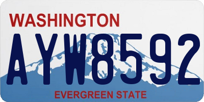 WA license plate AYW8592