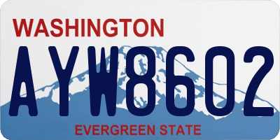 WA license plate AYW8602