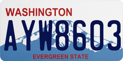 WA license plate AYW8603