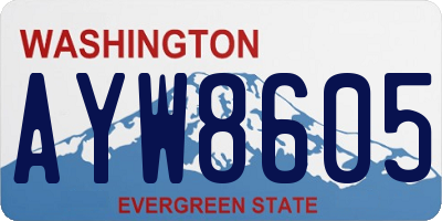 WA license plate AYW8605