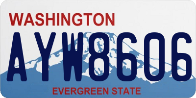 WA license plate AYW8606