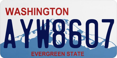 WA license plate AYW8607