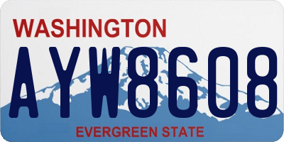 WA license plate AYW8608