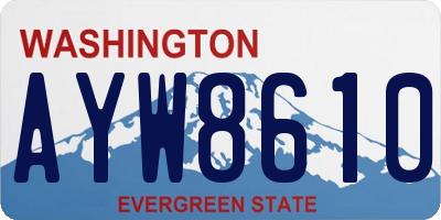 WA license plate AYW8610