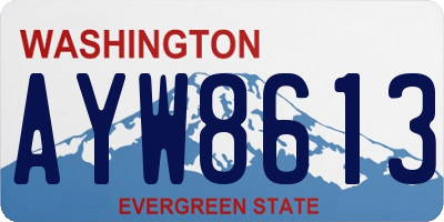 WA license plate AYW8613