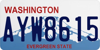 WA license plate AYW8615