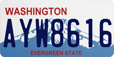 WA license plate AYW8616