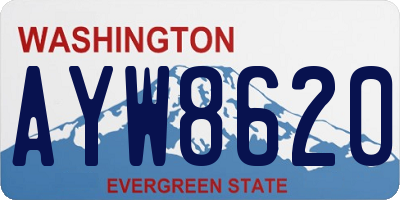 WA license plate AYW8620