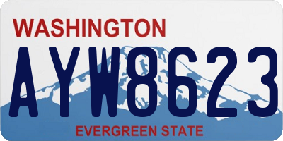 WA license plate AYW8623