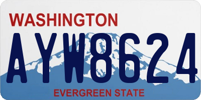 WA license plate AYW8624