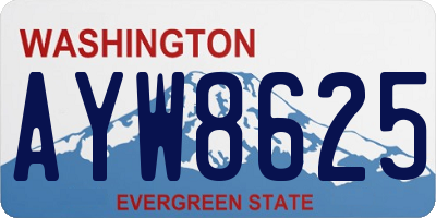 WA license plate AYW8625