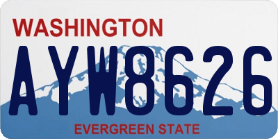 WA license plate AYW8626