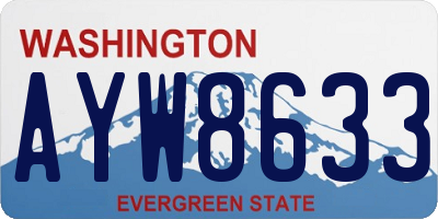 WA license plate AYW8633