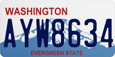 WA license plate AYW8634