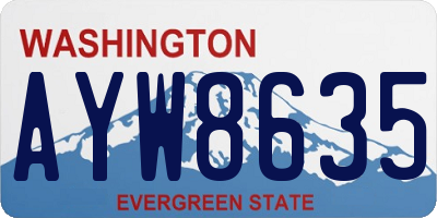 WA license plate AYW8635