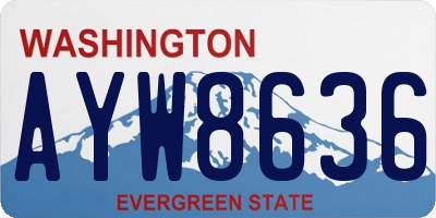 WA license plate AYW8636