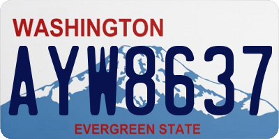 WA license plate AYW8637