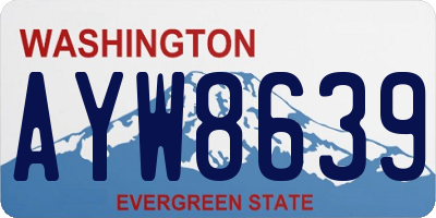 WA license plate AYW8639