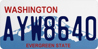 WA license plate AYW8640