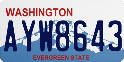 WA license plate AYW8643