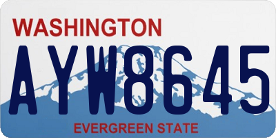 WA license plate AYW8645