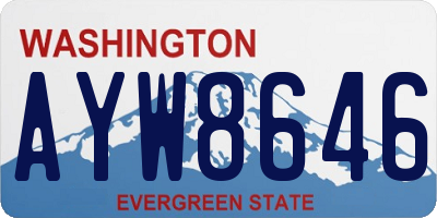 WA license plate AYW8646