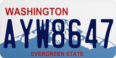 WA license plate AYW8647