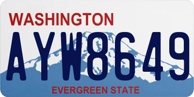 WA license plate AYW8649