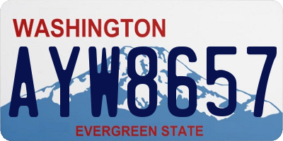 WA license plate AYW8657