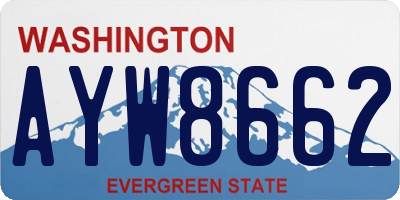 WA license plate AYW8662