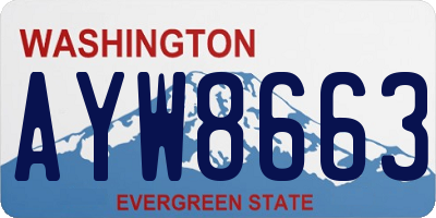 WA license plate AYW8663