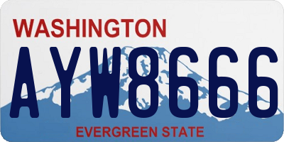 WA license plate AYW8666