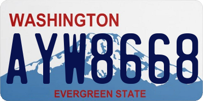 WA license plate AYW8668