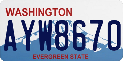 WA license plate AYW8670