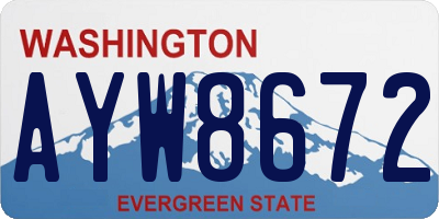 WA license plate AYW8672