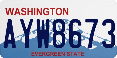 WA license plate AYW8673