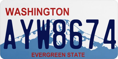 WA license plate AYW8674