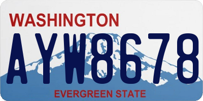 WA license plate AYW8678